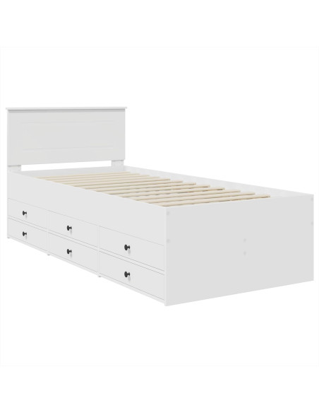 Daybed con cassetto Bianco e Nero 75 x 190 cm Legno multistrato
