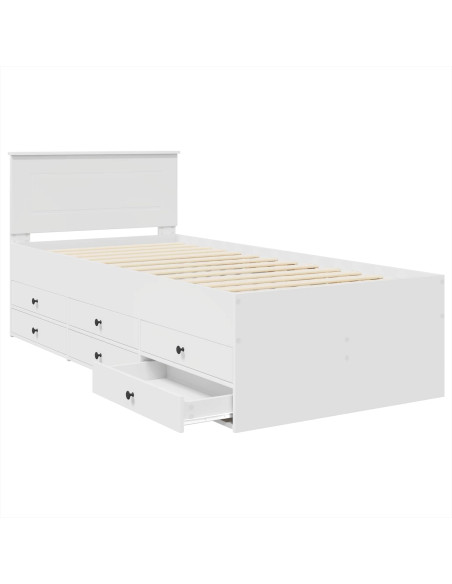 Daybed con cassetto Bianco e Nero 75 x 190 cm Legno multistrato