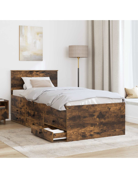 Daybed Rovere Affumicato e Nero 75 x 190 cm Legno multistrato