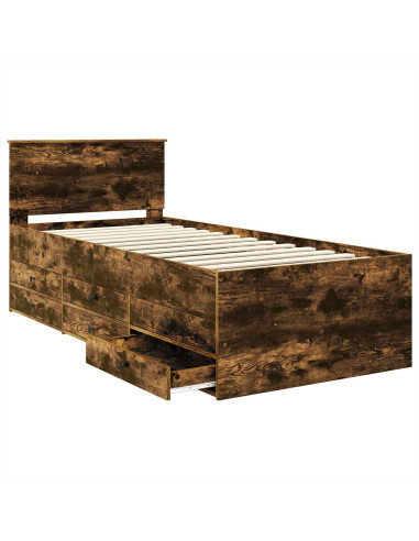 Daybed Rovere Affumicato e Nero 75 x 190 cm Legno multistrato