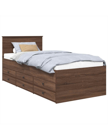 Daybed Rovere Marrone e Nero 75 x 190 cm Legno multistrato