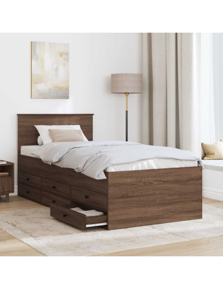 Daybed Rovere Marrone e Nero 75 x 190 cm Legno multistrato