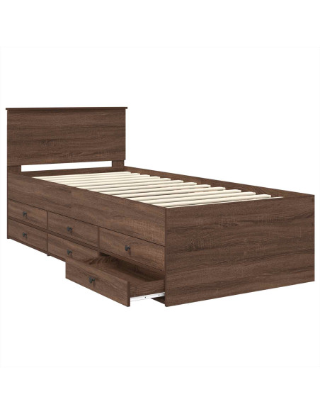 Daybed Rovere Marrone e Nero 75 x 190 cm Legno multistrato