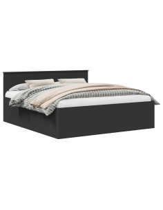 Struttura del letto Nero 200 x 200 cm Legno multistrato 2