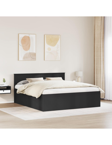 Struttura del letto Nero 200 x 200 cm Legno multistrato