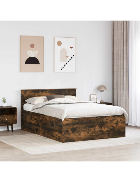 Struttura del letto Rovere fumé 160 x 200 cm Legno multistrato