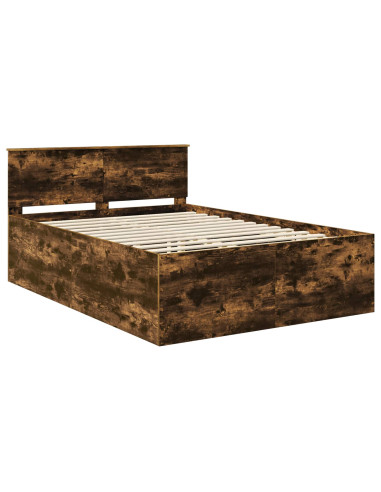 Struttura del letto Rovere fumé 160 x 200 cm Legno multistrato