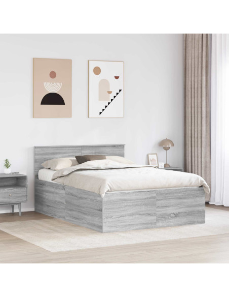 Struttura del letto con testiera Grigio Sonoma 160 x 200 cm
