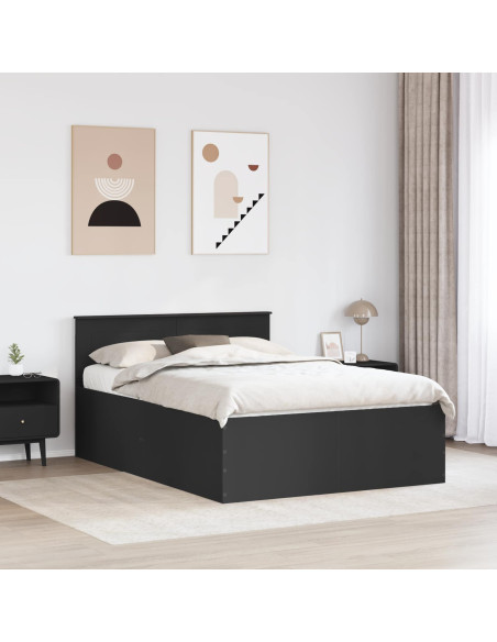 Struttura del letto Nero 150 x 200 cm Legno multistrato