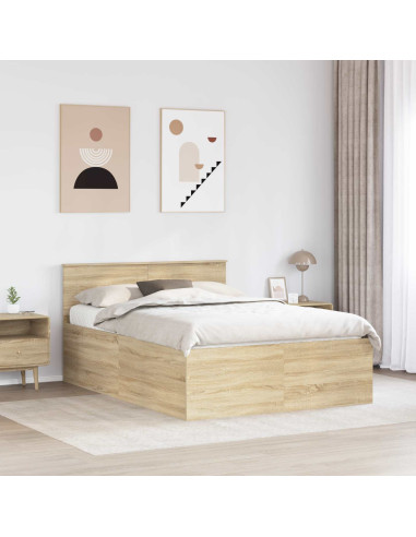 Struttura del letto con testiera Rovere Sonoma 150 x 200 cm