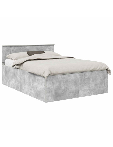Struttura del letto con testiera Grigio cemento 150 x 200 cm