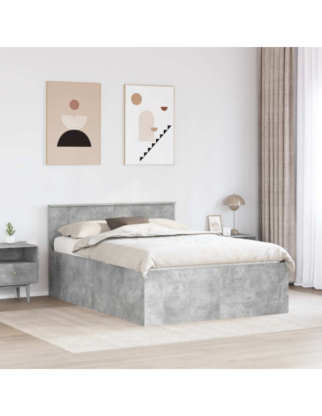 Struttura del letto con testiera Grigio cemento 150 x 200 cm