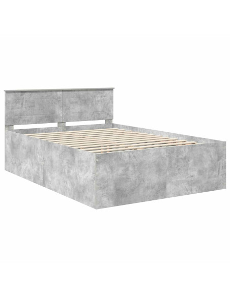 Struttura del letto con testiera Grigio cemento 150 x 200 cm