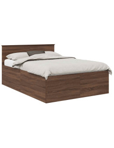 Struttura del letto con testiera Rovere Marrone 150 x 200 cm 2