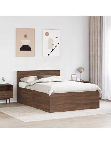 Struttura del letto con testiera Rovere Marrone 150 x 200 cm