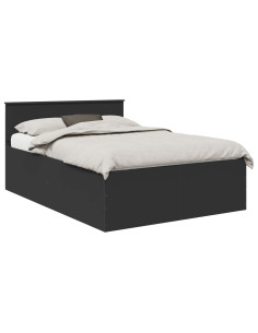 Struttura del letto Nero 140 x 190 cm Legno multistrato 2