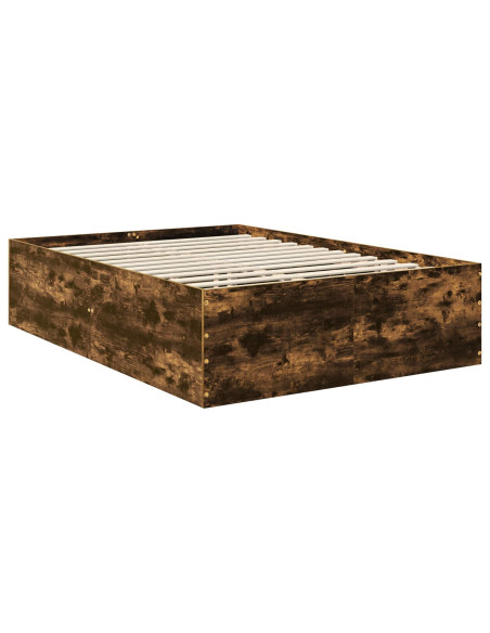 Struttura del letto Rovere fumé 140 x 190 cm Legno multistrato
