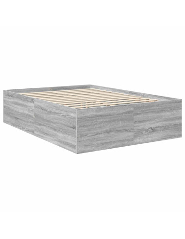 Struttura del letto con testiera Grigio Sonoma 140 x 190 cm