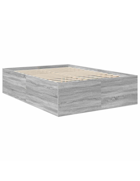 Struttura del letto con testiera Grigio Sonoma 140 x 190 cm