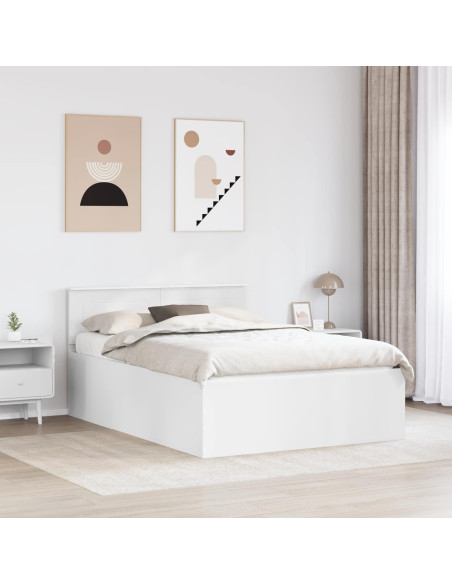 Struttura del letto Bianco 140 x 200 cm Legno multistrato