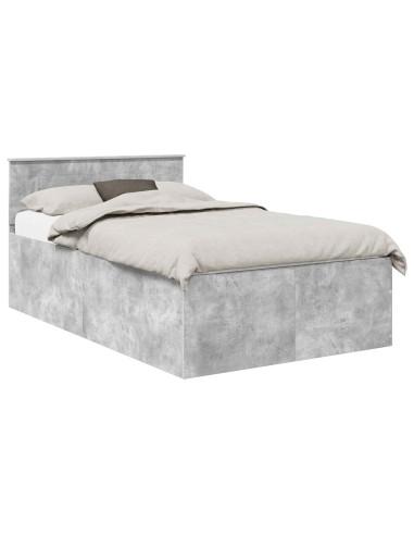 Struttura del letto con testiera Grigio cemento 135 x 190 cm