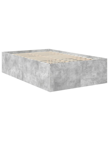Struttura del letto con testiera Grigio cemento 135 x 190 cm