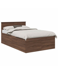 Struttura del letto con testiera Rovere Marrone 135 x 190 cm 2