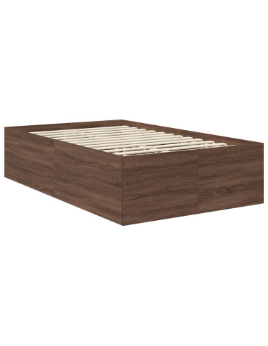 Struttura del letto con testiera Rovere Marrone 135 x 190 cm