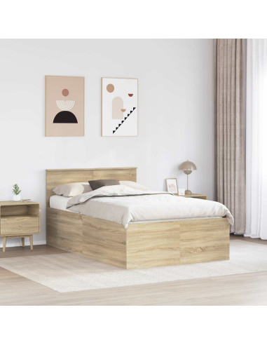 Struttura del letto con testiera Rovere Sonoma 120 x 190 cm