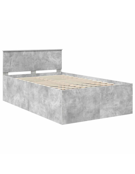 Struttura del letto con testiera Grigio cemento 120 x 190 cm