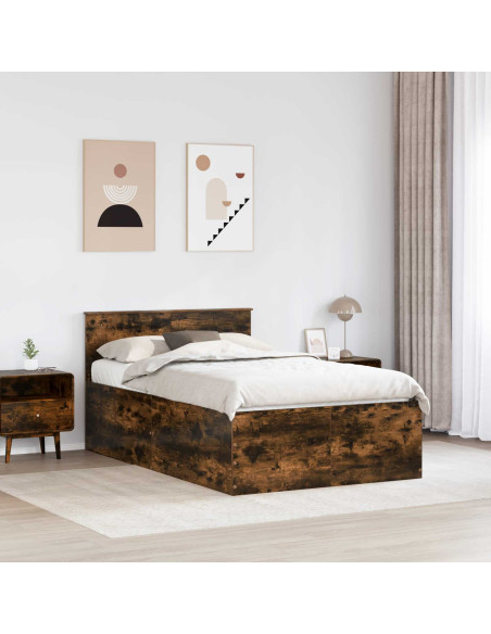 Struttura del letto Rovere fumé 120 x 190 cm Legno multistrato