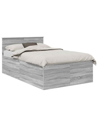 Struttura del letto con testiera Grigio Sonoma 120 x 190 cm