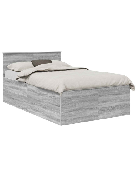 Struttura del letto con testiera Grigio Sonoma 120 x 190 cm