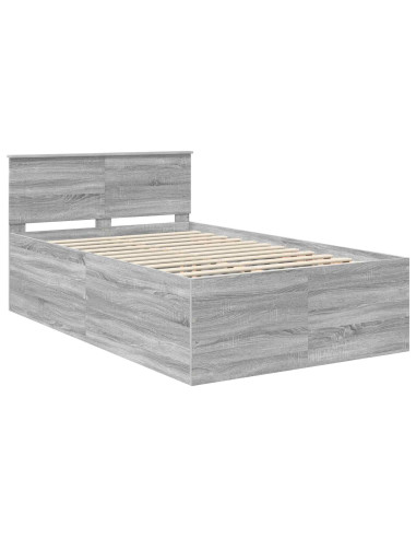 Struttura del letto con testiera Grigio Sonoma 120 x 190 cm