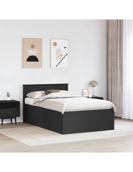 Struttura del letto Nero 120 x 200 cm Legno multistrato