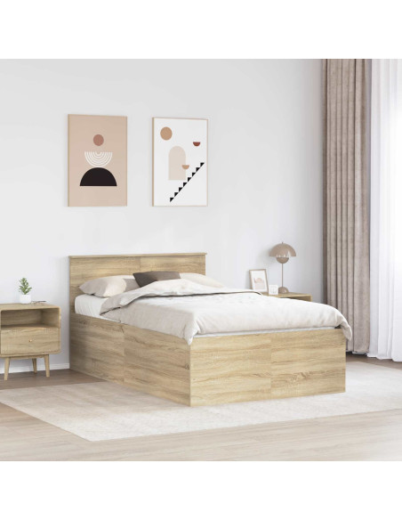 Struttura del letto con testiera Rovere Sonoma 120 x 200 cm