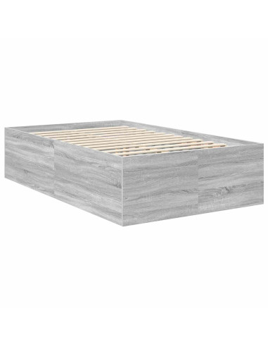 Struttura del letto con testiera Grigio Sonoma 120 x 200 cm