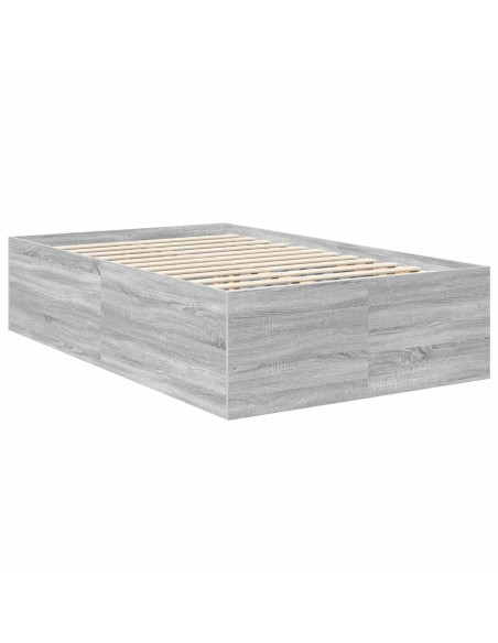 Struttura del letto con testiera Grigio Sonoma 120 x 200 cm