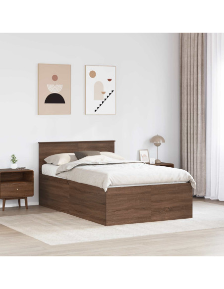 Struttura del letto con testiera Rovere Marrone 120 x 200 cm