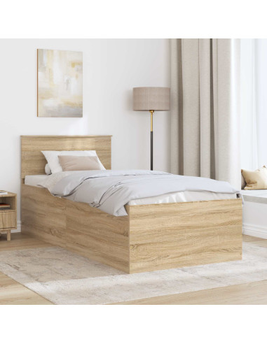 Struttura del letto con testiera Rovere Sonoma 120 x 200 cm