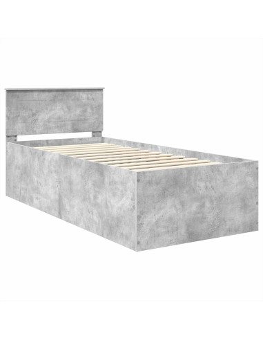 Struttura del letto con testiera Grigio cemento 120 x 200 cm