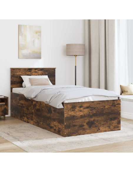 Struttura del letto Rovere fumé 120 x 200 cm Legno multistrato