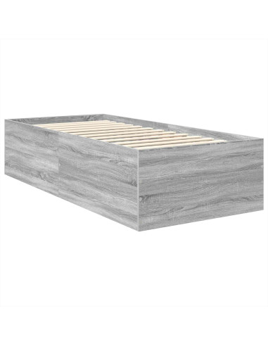 Struttura del letto con testiera Grigio Sonoma 120 x 200 cm