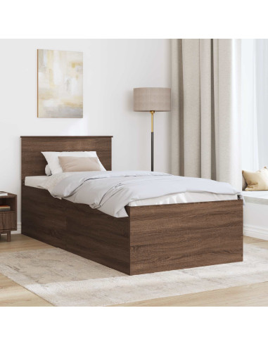Struttura del letto con testiera Rovere Marrone 120 x 200 cm