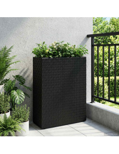 Vasetto alto Nero 55 x 22 x 70 cm polyrattan
