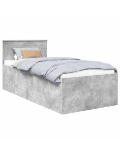 Struttura del letto con testiera Grigio cemento 90 x 190 cm 2
