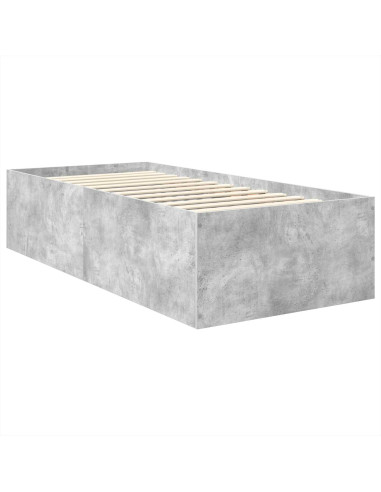 Struttura del letto con testiera Grigio cemento 90 x 190 cm