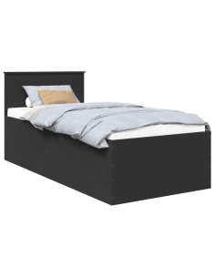 Struttura del letto Nero 75 x 190 cm Legno multistrato 2