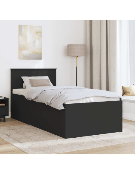 Struttura del letto Nero 75 x 190 cm Legno multistrato