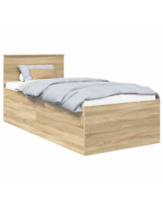 Struttura del letto Rovere Sonoma 75 x 190 cm Legno multistrato 2